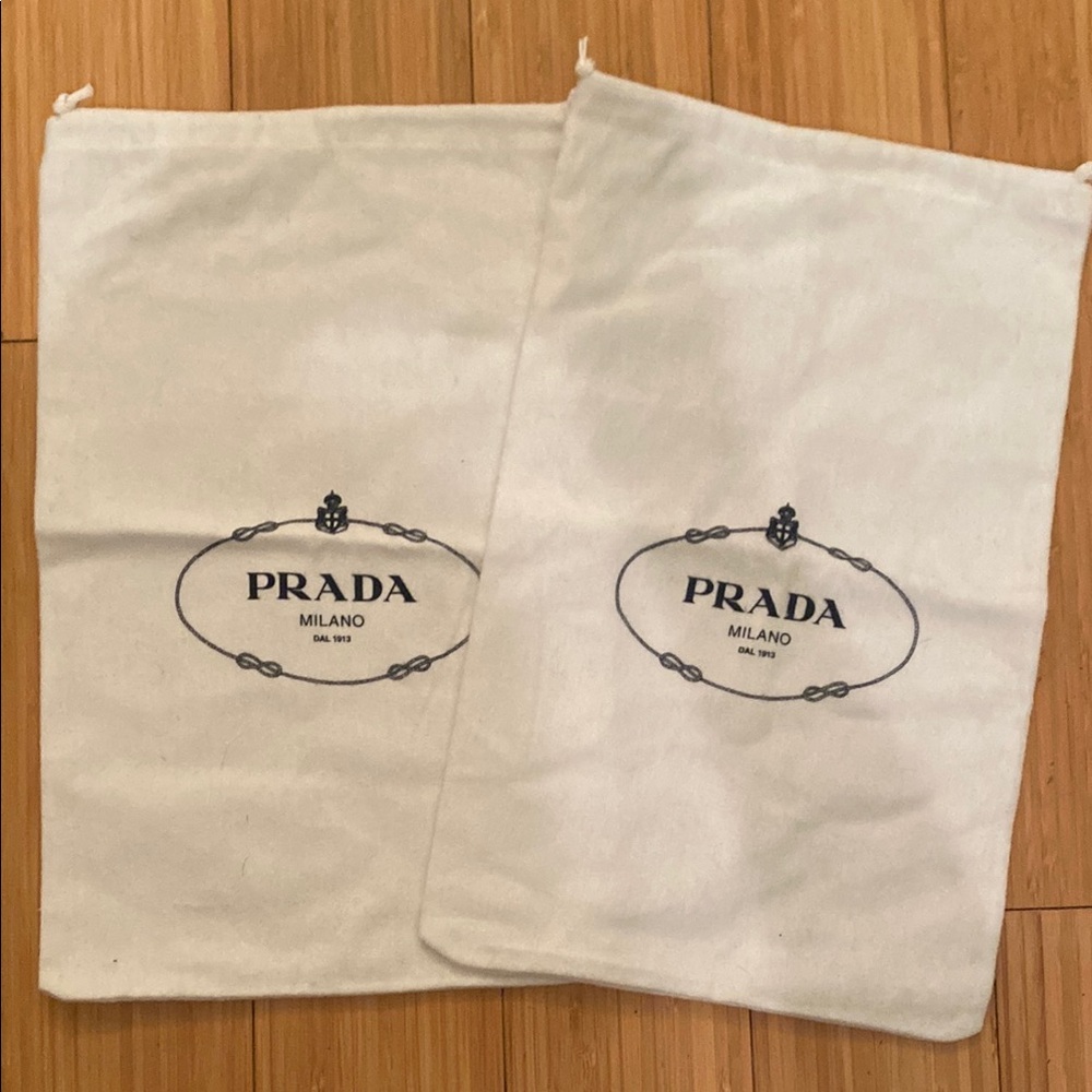 Prada Ivory Logo Shoe Dust Bag